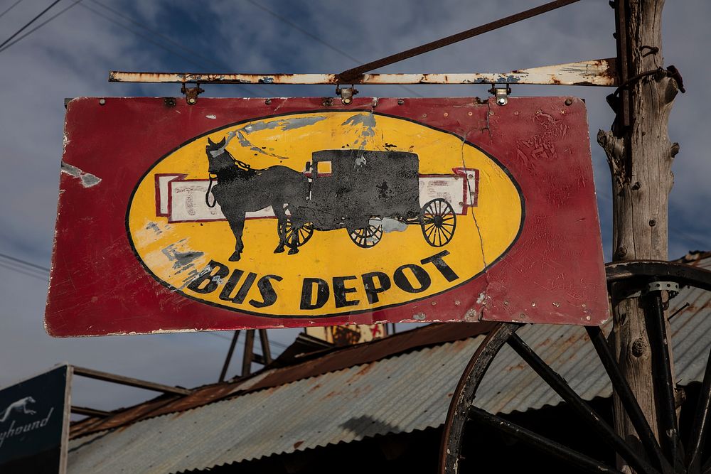                         Sign at Ike's Amish Depot & Country Store, which served not only as a general store along the road…