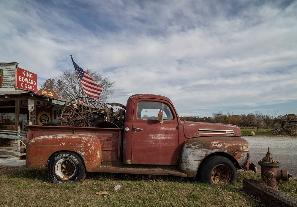                         An old truck outside Ike's Amish Depot & Country Store, which served not only as a general store…