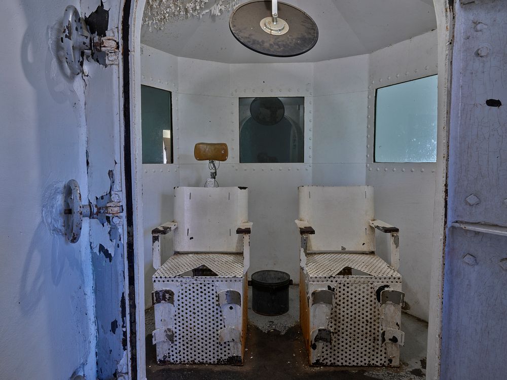                         The rare dual-seat gas chamber, in which, over time, 40 inmates (women as well as men) were executed…
