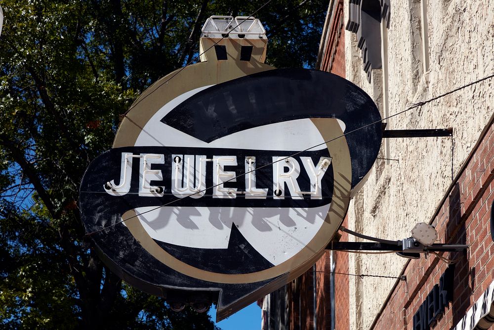 Jewelry store sign downtown Yankton, Free Photo rawpixel
