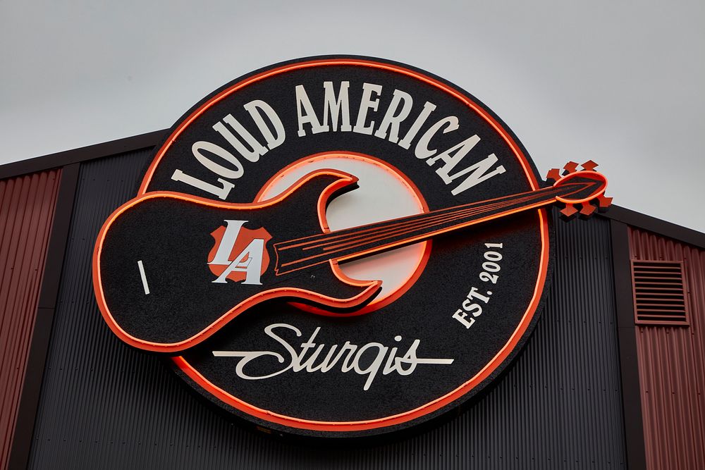                         Sign for the Loud American Roadhouse in Sturgis, South Dakota, a city of fewer than 7,000 population…