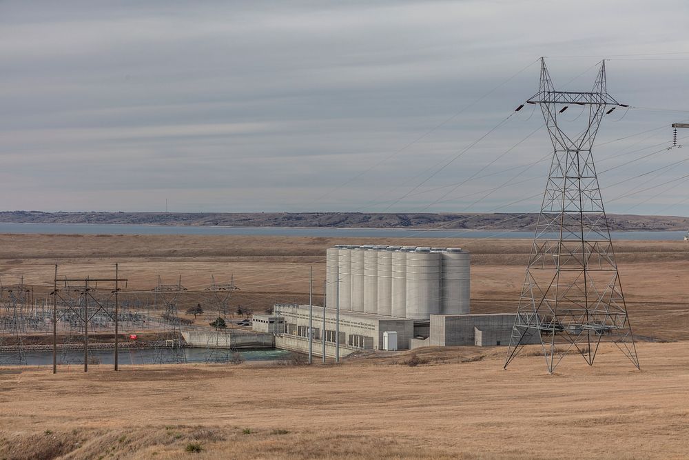                         The hydropower plant above the Oahe Dam, which creates Lake Oahe, the fourth-largest man-made…