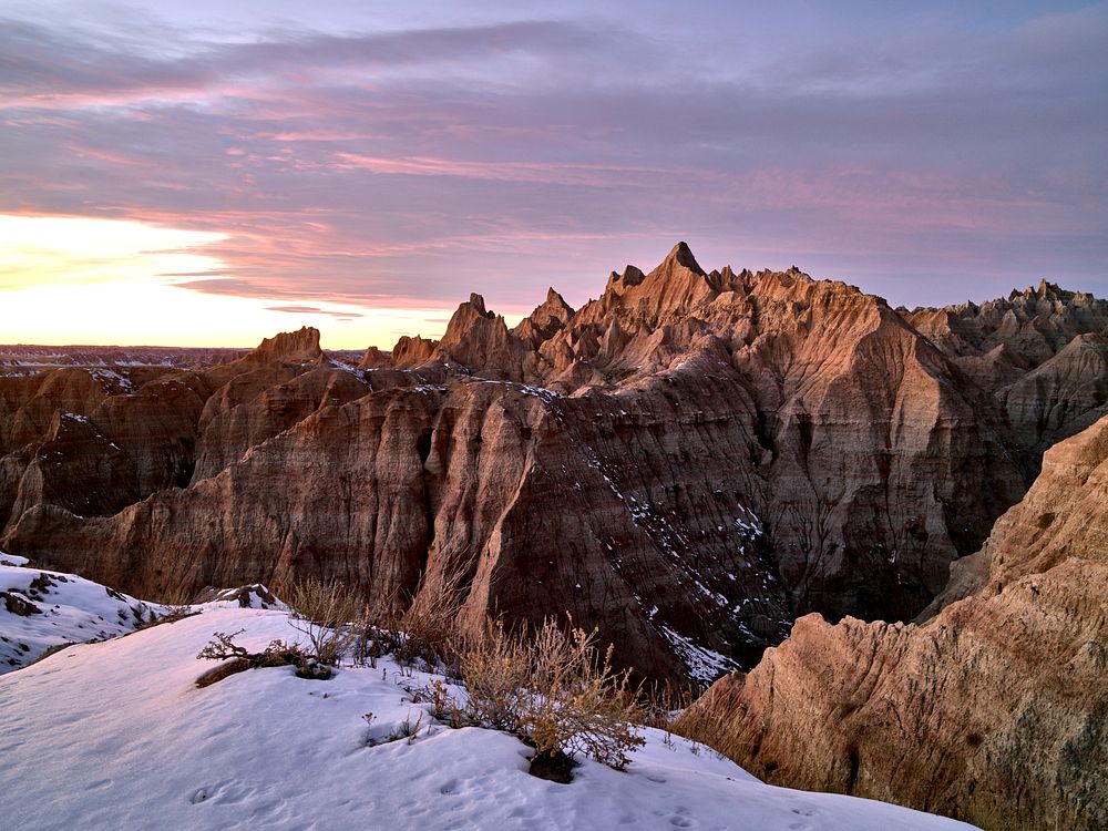                         Late-December view of western South Dakota's Badlands National Park, southeast of Rapid City, when…