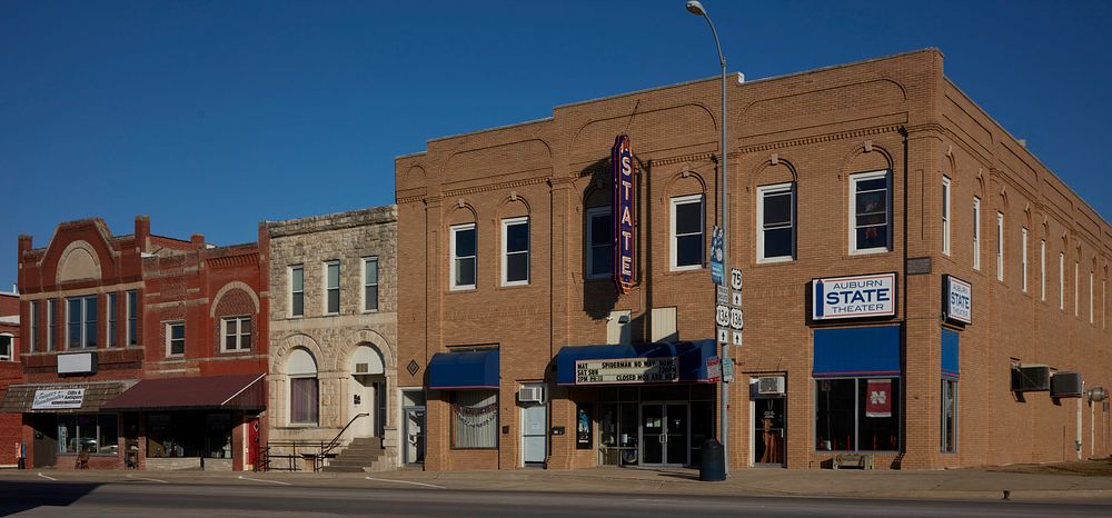                         A downtown block in Auburn, the seat of Nemaha County in the southeast corner of Nebraska           …