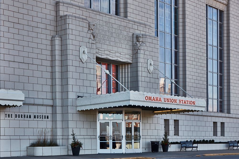                         The Durham Museum in Omaha, Nebraska's largest city, housed in the classic art deco-style 1929 Union…