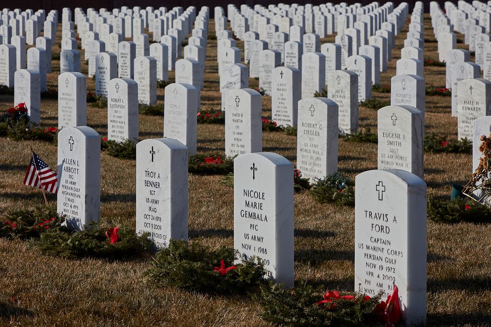                         Gravestones at Fort McPherson National Cemetery, along the old Oregon and Mormon emigrants heading…