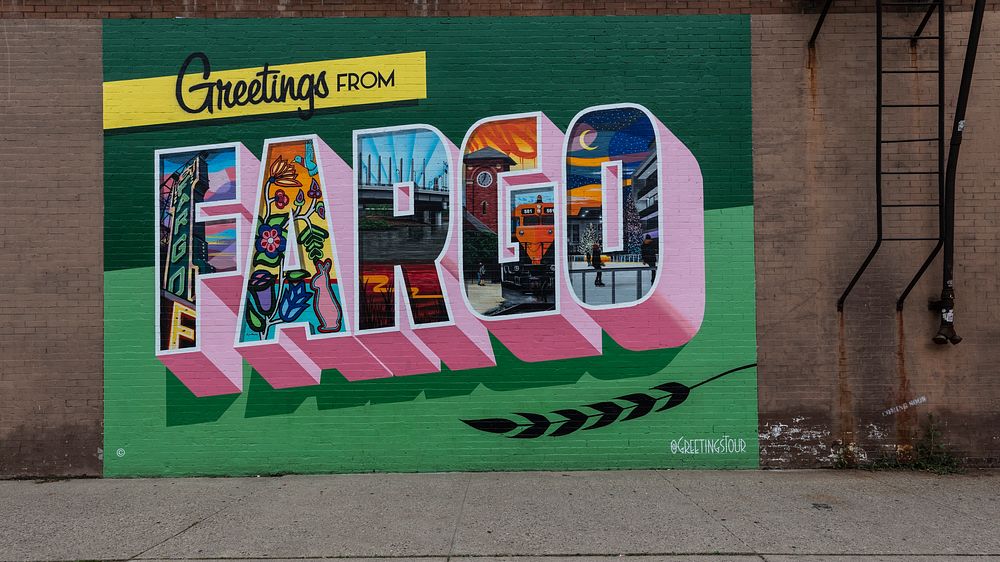                         A welcome mural in Fargo, North Dakota                        
