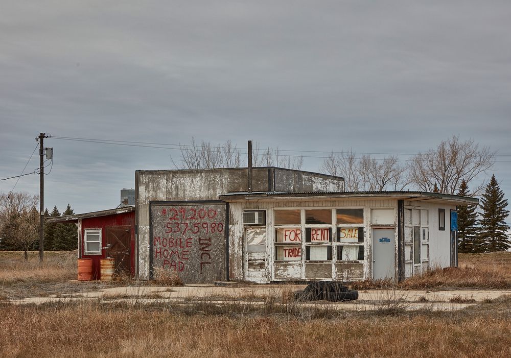                         An old gas or service station near Granville, North Dakota is for rent, as information indelicately…