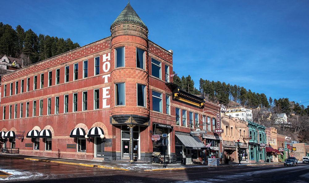                         Street scene in downtown Deadwood, a legendary Wild West-era town in the Black Hills of western…