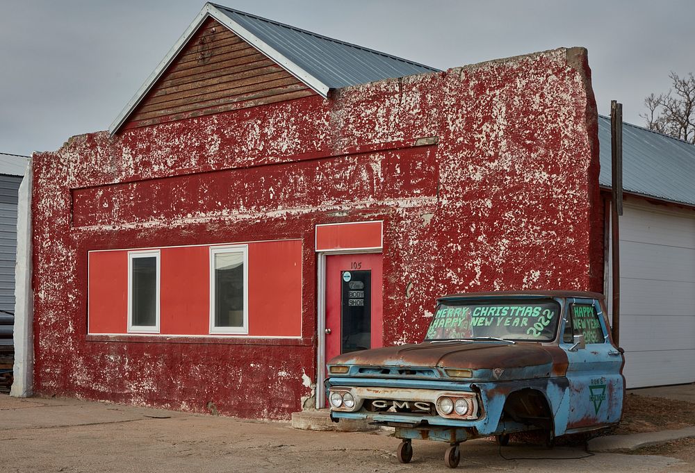                         This old auto-body shop in Paxton, a village west of North Platte in southwest Nebraska, isn't…