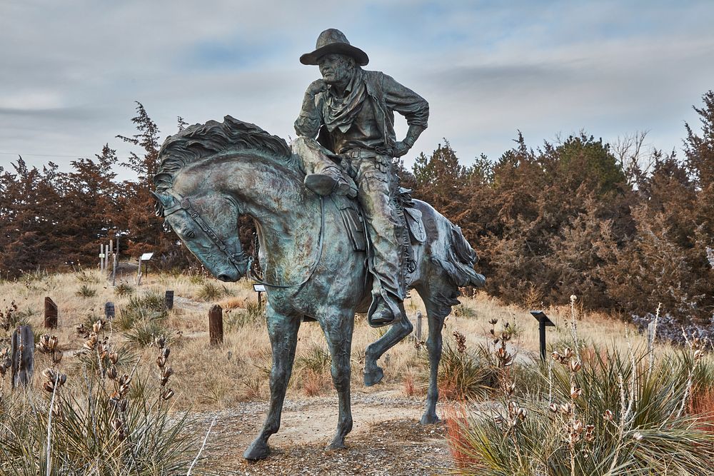                         Robert Summers's "Trail Boss" sculpture that honors those who drove cattle across the U.S. western…