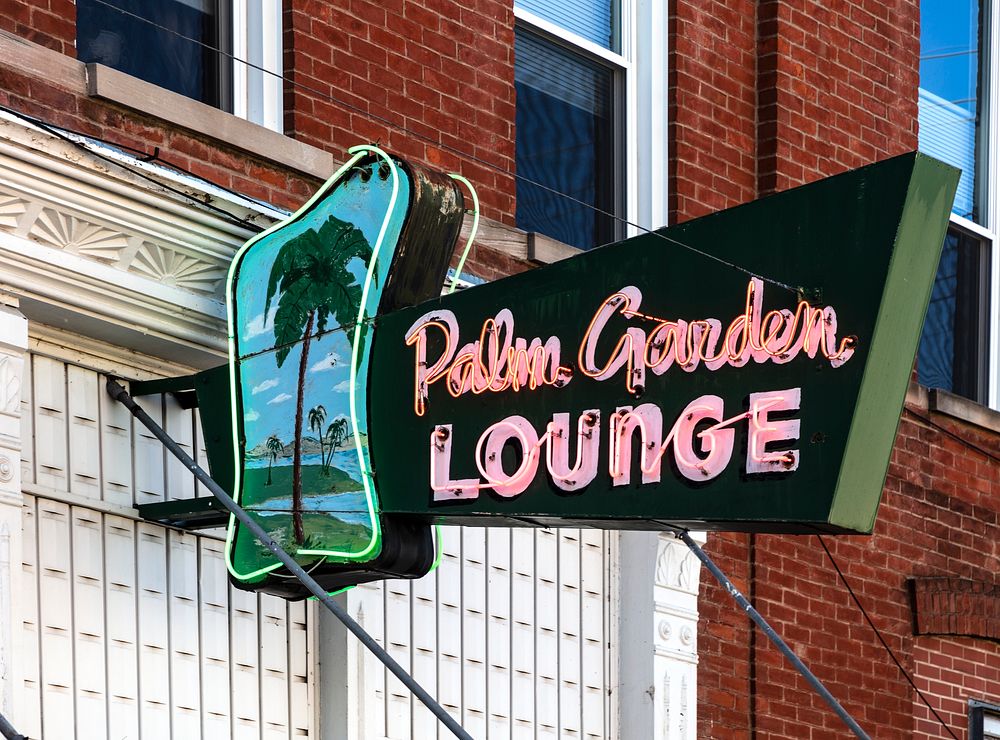                         Neon sign for the Palm Garden Lounge in Kearney, a city in south-central Nebraska                   …