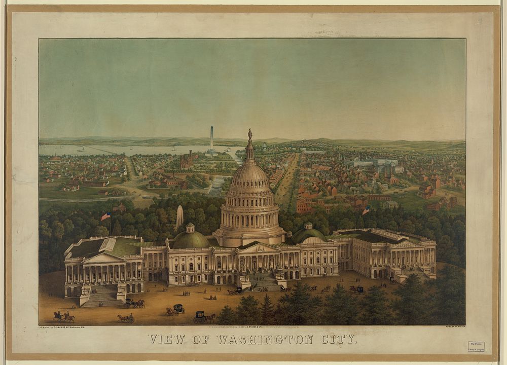 View of Washington City / lith. & print by E. Sachse & Co., Baltimore, Md. by E. Sachse & Co. (lithographer)