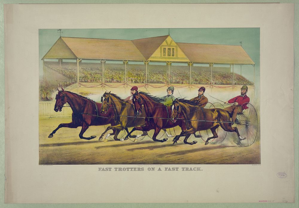 Fast trotters on a fast track, Currier & Ives.