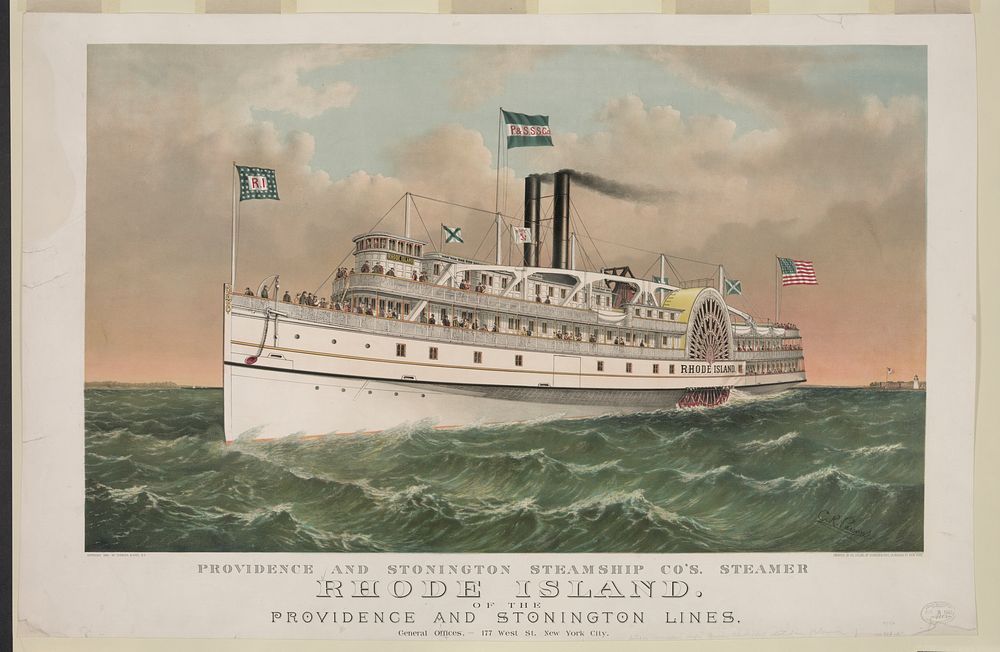 Providence and Stonington Steamship Co's. steamer Rhode Island: of the Providence and Stonington lines, Currier & Ives.