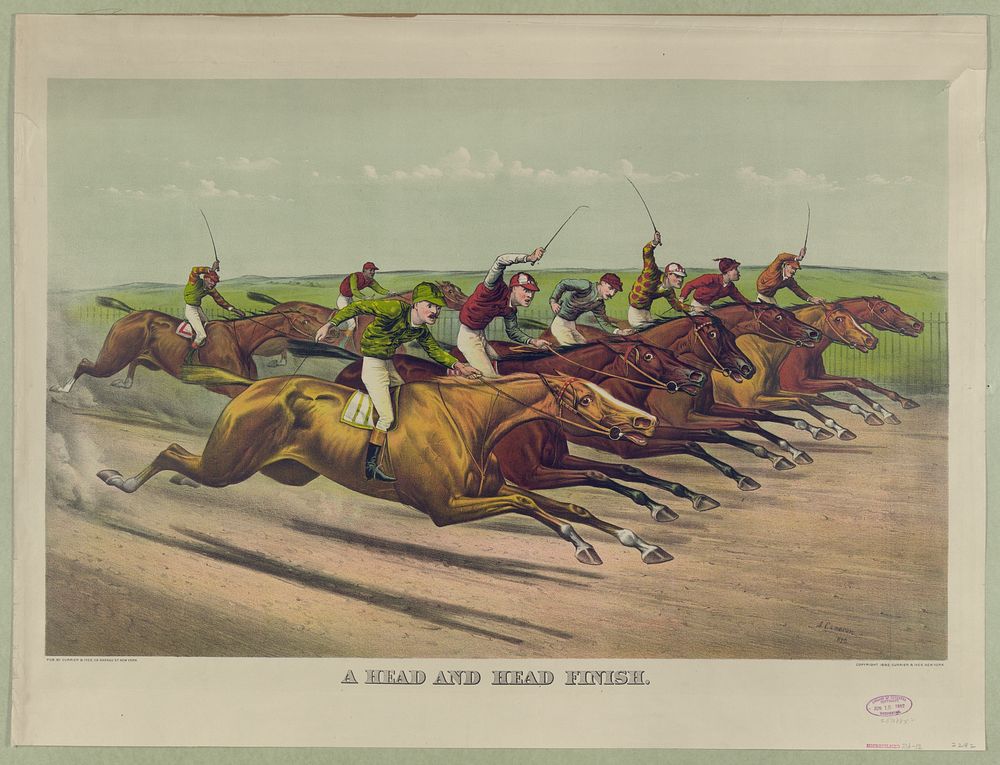 A head and head finish, Currier & Ives.