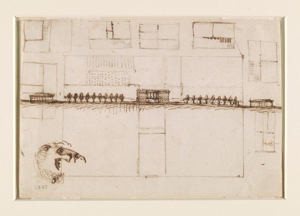 [White House, Washington, D.C. Sketch - President's house/executive offices, south elevation] by Thornton, William, 1759…