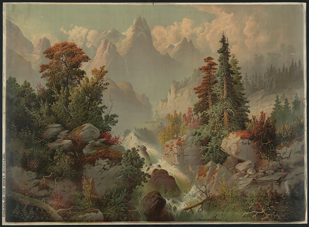 Cascade in the Rocky Mountains, Cincinnati : Gibson & Co., 1879.