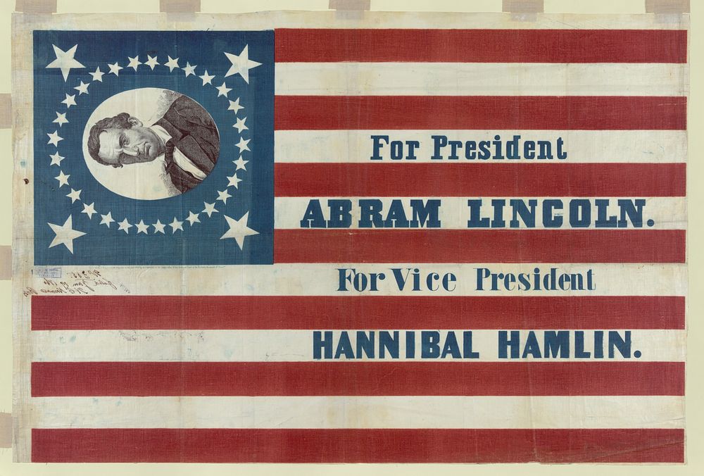 For president, Abram Lincoln. For vice president, Hannibal Hamlin, Howard, H. C., [Philadephia : publisher not identified]…
