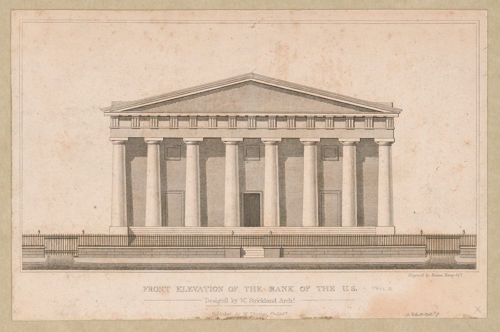 Front elevation of the bank of the U.S.
