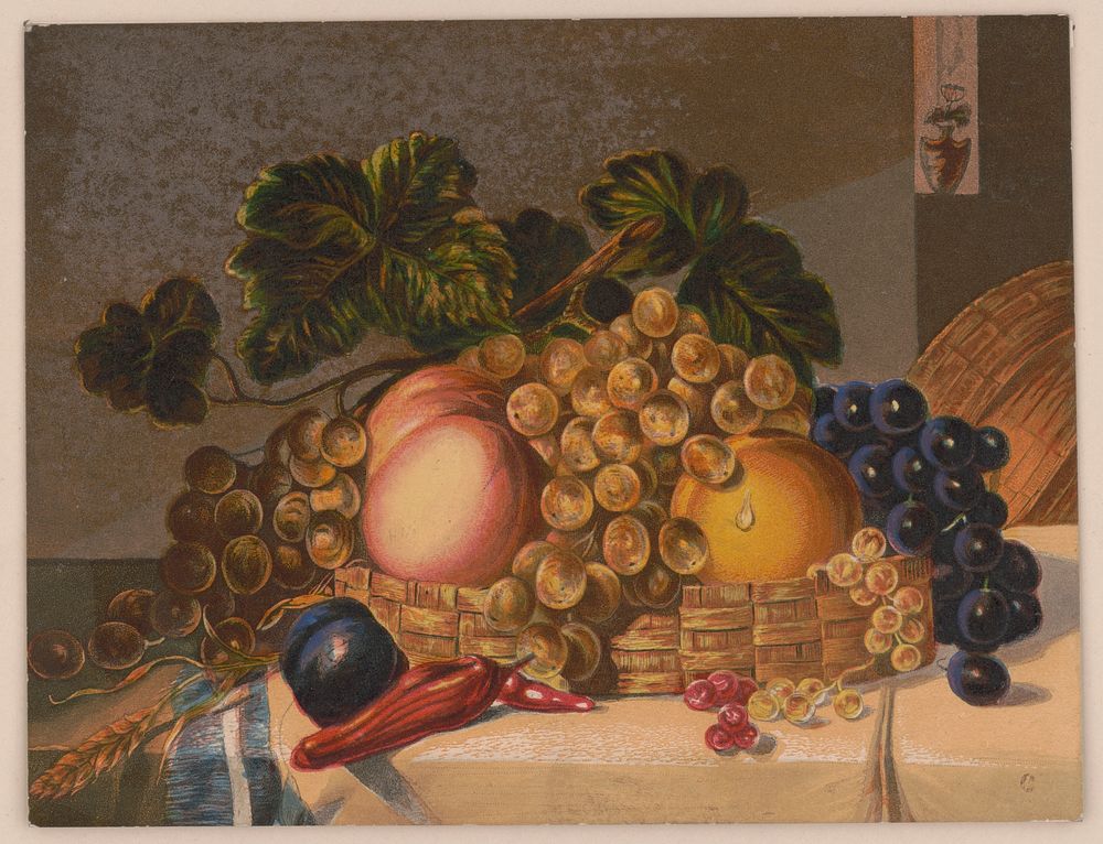 [Still life with grapes & peaches]