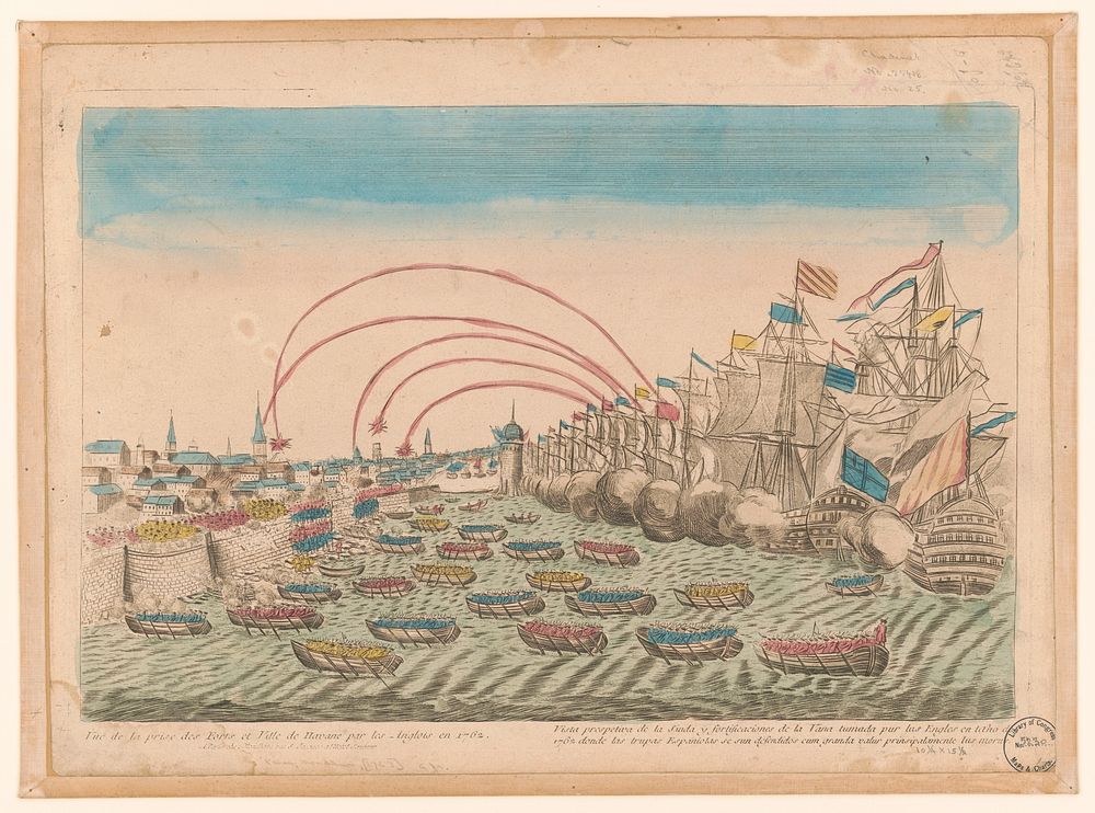 Vue de la prise des forts et ville de Havane par les anglois en 1762