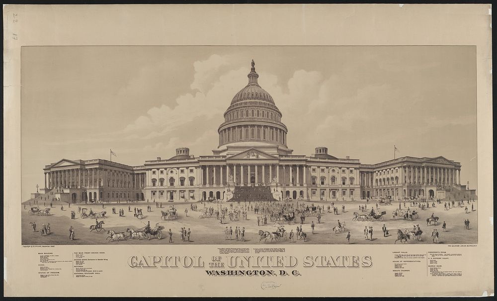 Capitol of the United States Washington, D.C., Buffalo : The Courier Lith. Co., c1882.