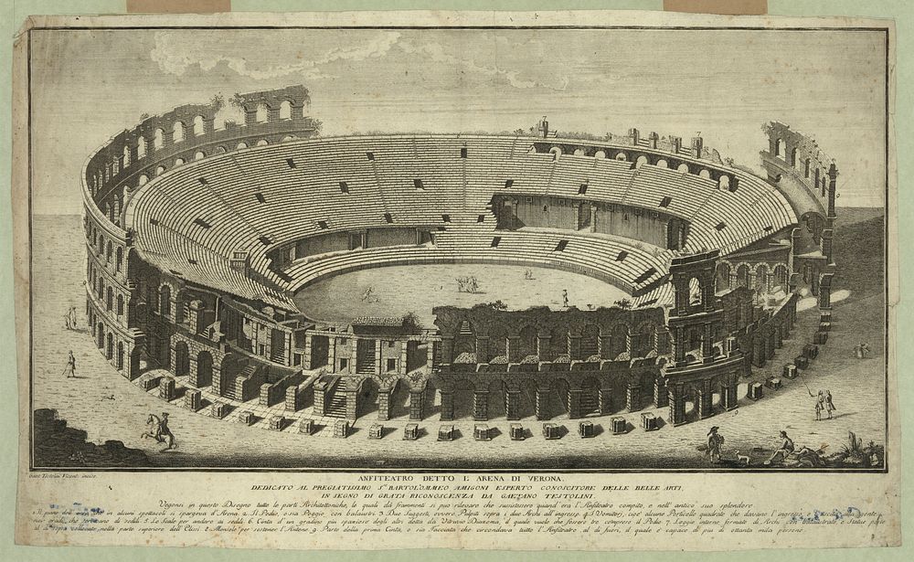 Anfiteatro detto l'arena di verona / Gaet: Testolini ; Vicent: incise.