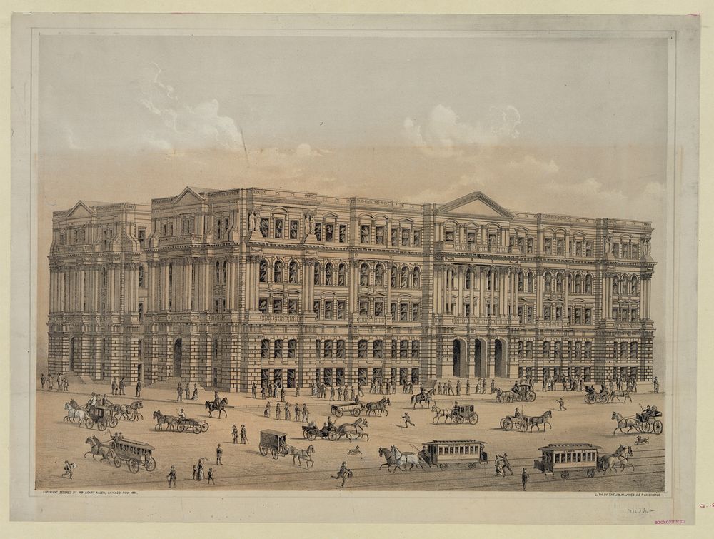 [Unidentified building.], J.M.W. Jones Stationery & Printing Co.