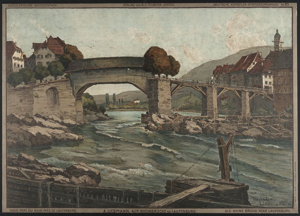 Alte Rheinbrücke bei Laufenburg Vieux pont du Rhine près de Laufenburg ; Old Rhine bridge near Laufenburg / / Alexander…