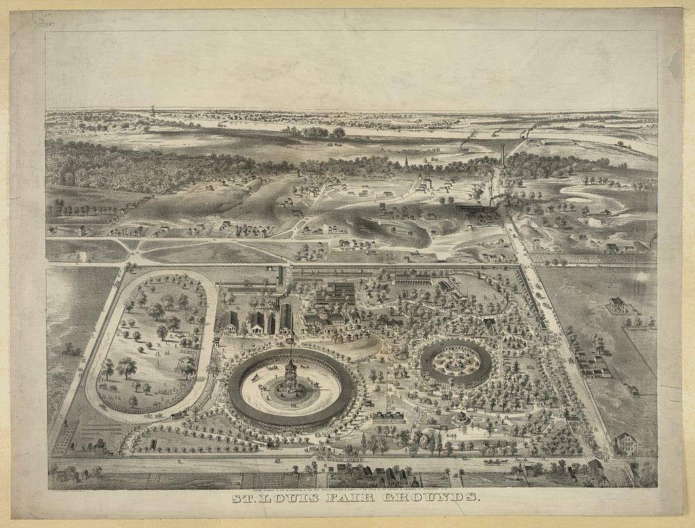 St. Louis fair grounds / St. Louis Democrat Litho. & Print. Co. ; drawn by C.N. Dry.