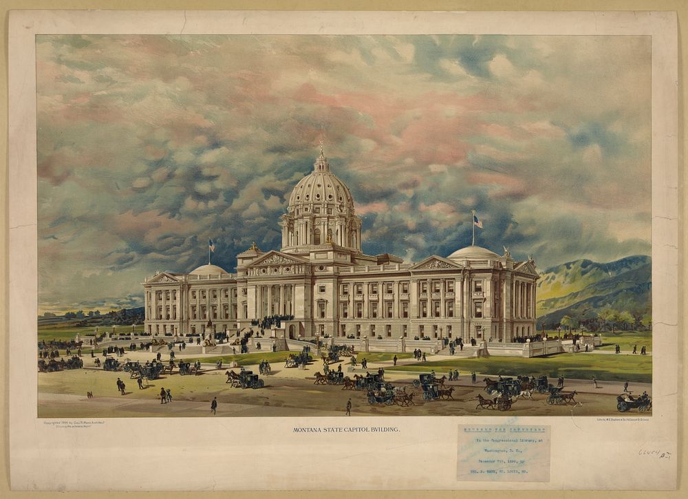Montana state capitol building / litho. by W.E. Stephens & Co., 716 Locust St., St. Louis.