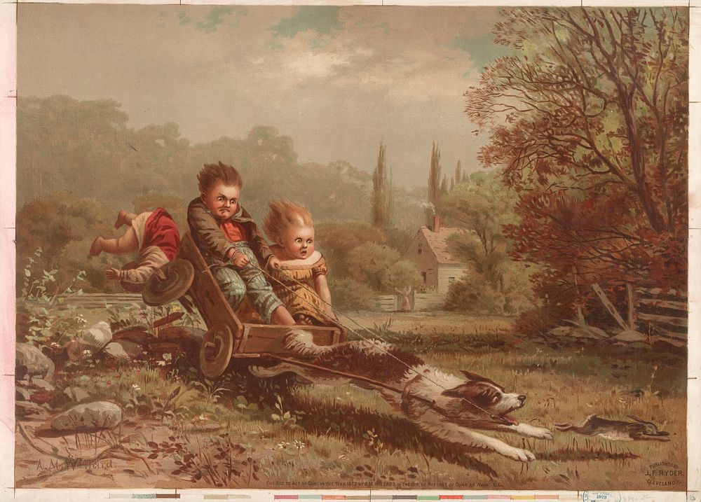 [Children on a runaway cart] / A.M. Willard.