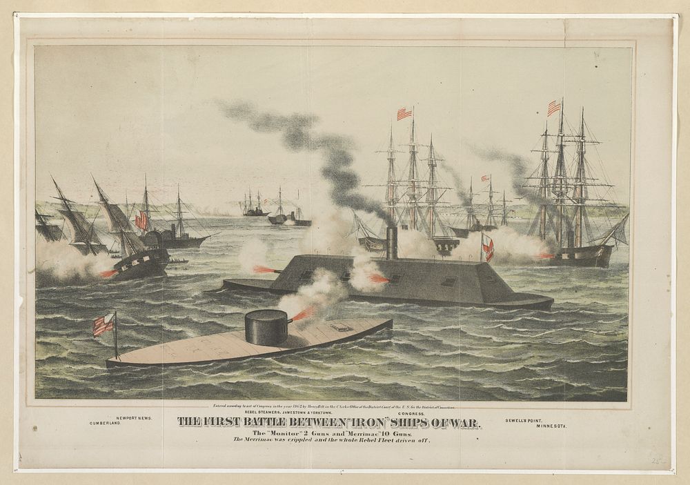 The first battle between "iron" ships of war