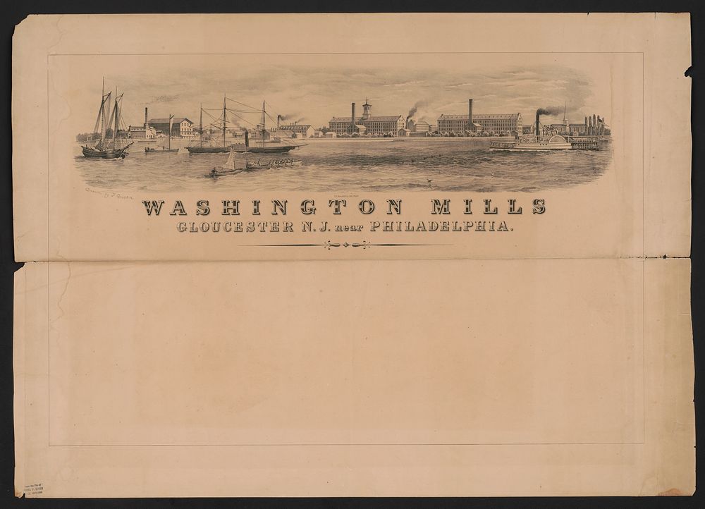 Washington mills Gloucester N.J. near Philadelphia / drawn by J. Queen.