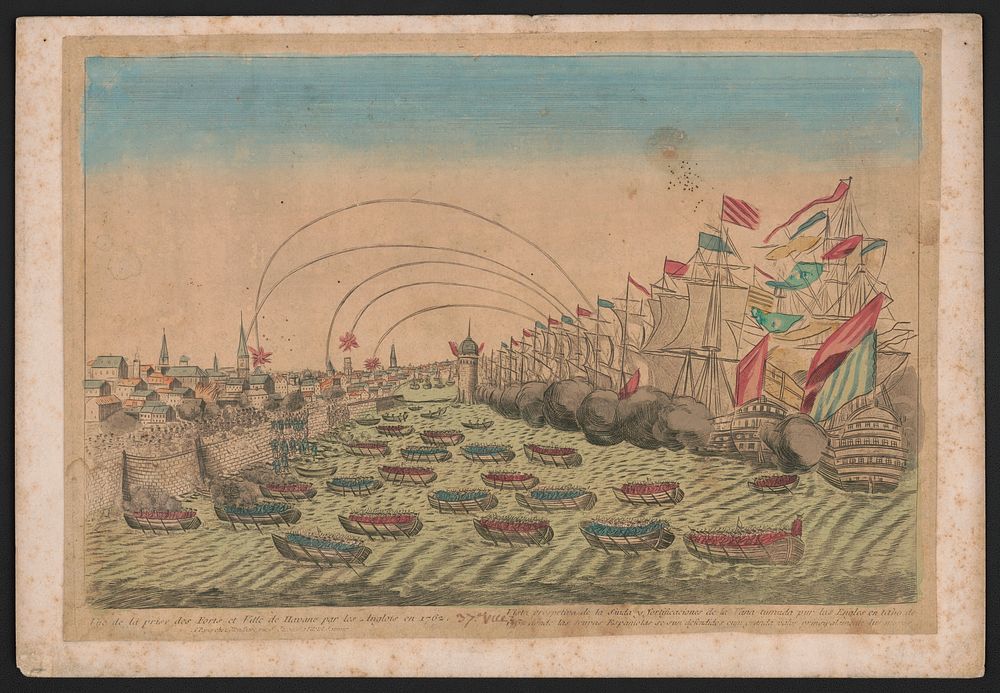 Vue de la prise des forts et ville de Havane par les Anglois en 1762