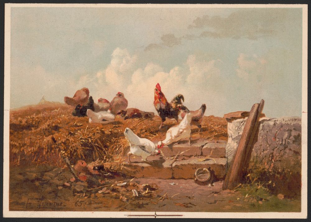 Poultry life, A / after E. Lemmens., L. Prang & Co., publisher