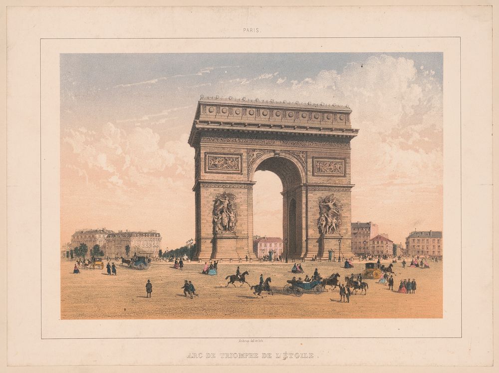 Paris. Arc de Triomphe de l'Étoile / Aubrun del. et lith.