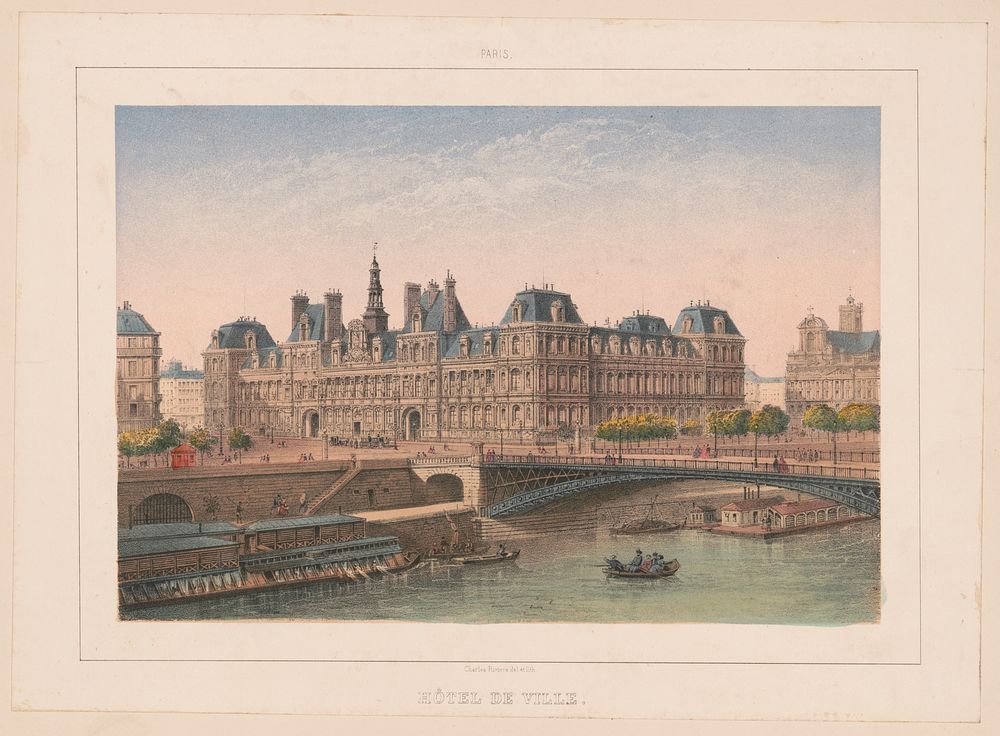 Paris. Hôtel de Ville / Charles Rivière del. et lith.