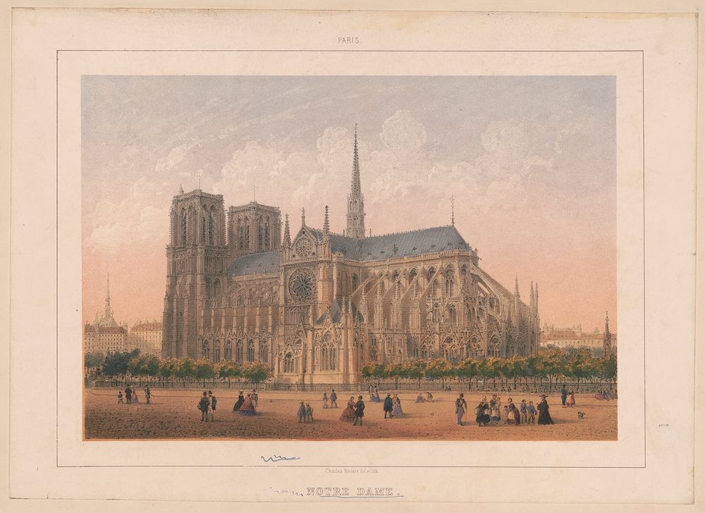 Paris. Notre Dame / Charles Rivière del. et lith.