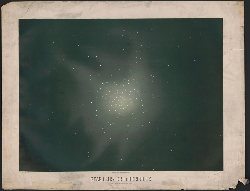 Star cluster in Hercules, from a study made in June, 1877