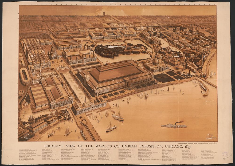 Bird's-eye view of the World's Columbian Exposition, Chicago, 1893