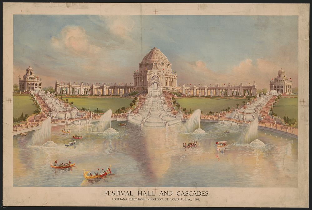 Festival hall and cascades, Louisiana Purchase Exposition, St. Louis, U.S.A., 1904