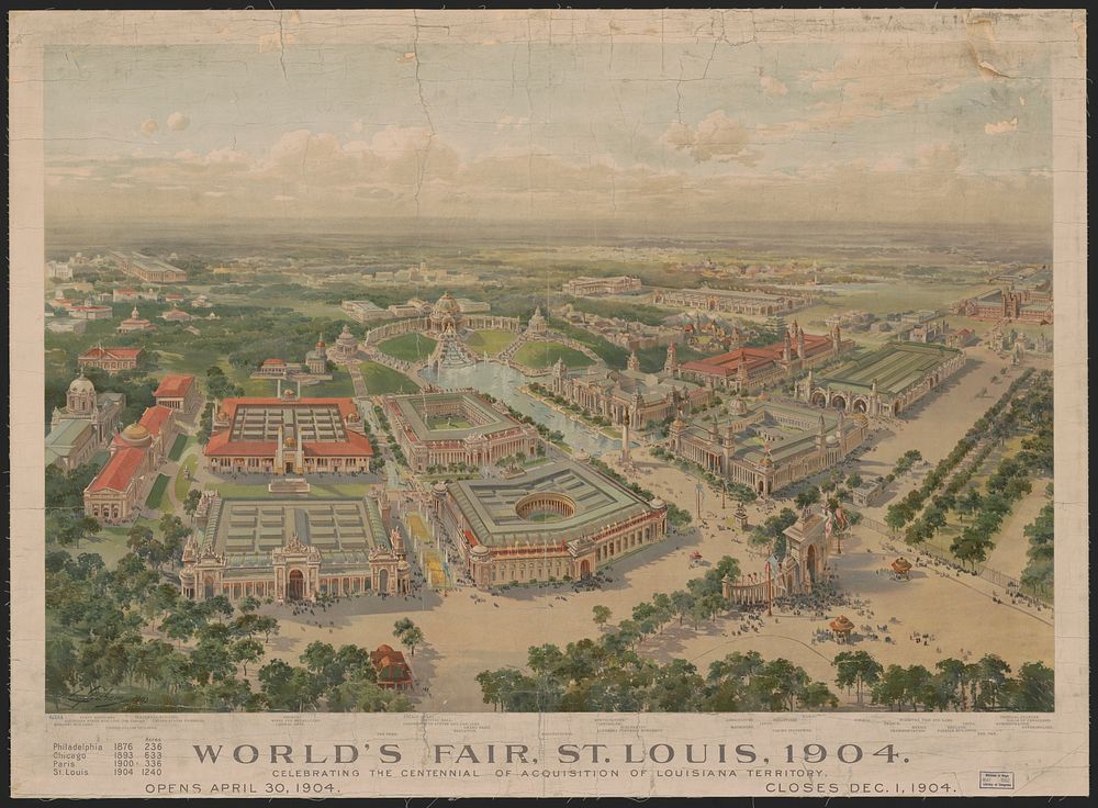 World's Fair, St. Louis, 1904, celebrating the centennial of acquisition of Louisiana territory