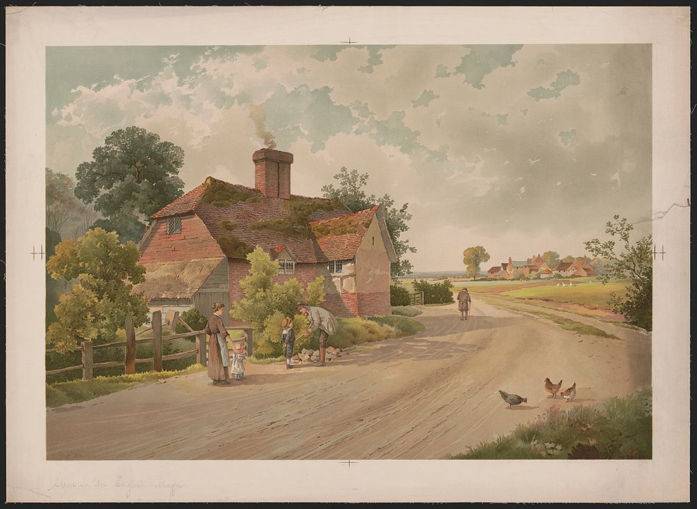 Scene in an English village