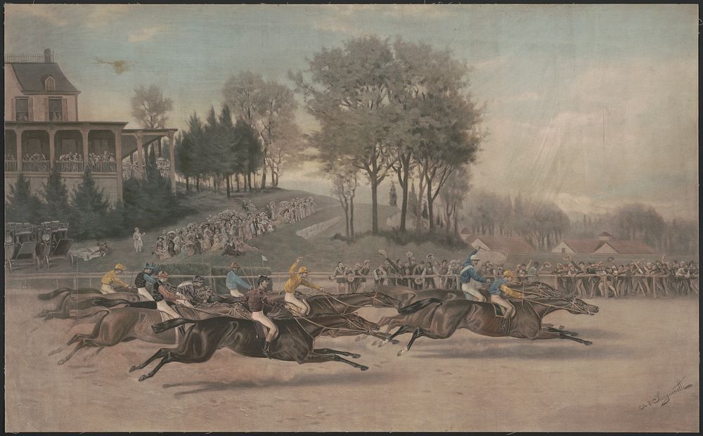 [Horse race with spectators]