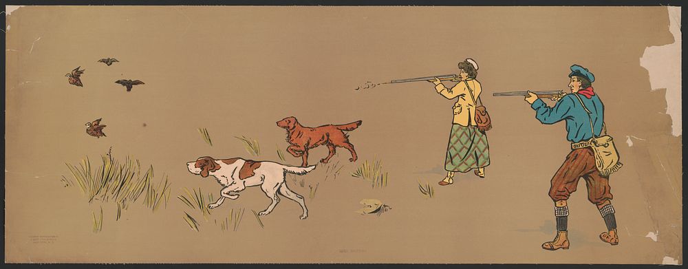 Quail shooting, New York : [publisher not transcribed], [about 1900]