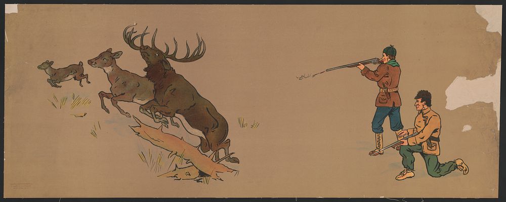 Deer hunt, New York : [publisher not transcribed], [about 1900]