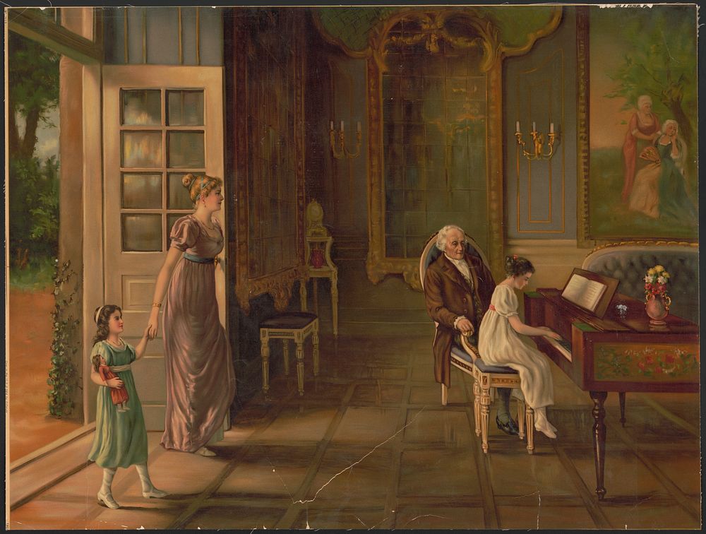 [Harpsichord lesson for young girl]