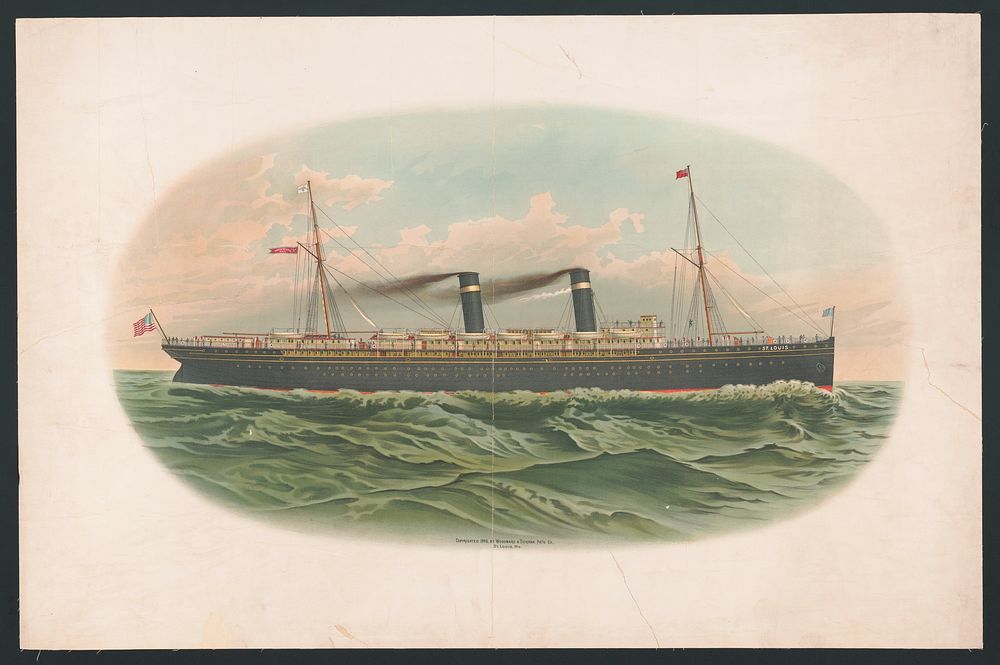 ["St Louis" mail ship at sea]